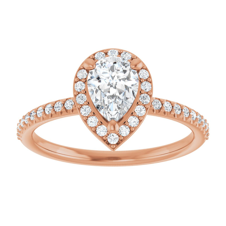 Pear Halo-Style Engagement Ring Semi-Mount - gallery - Series 123314
