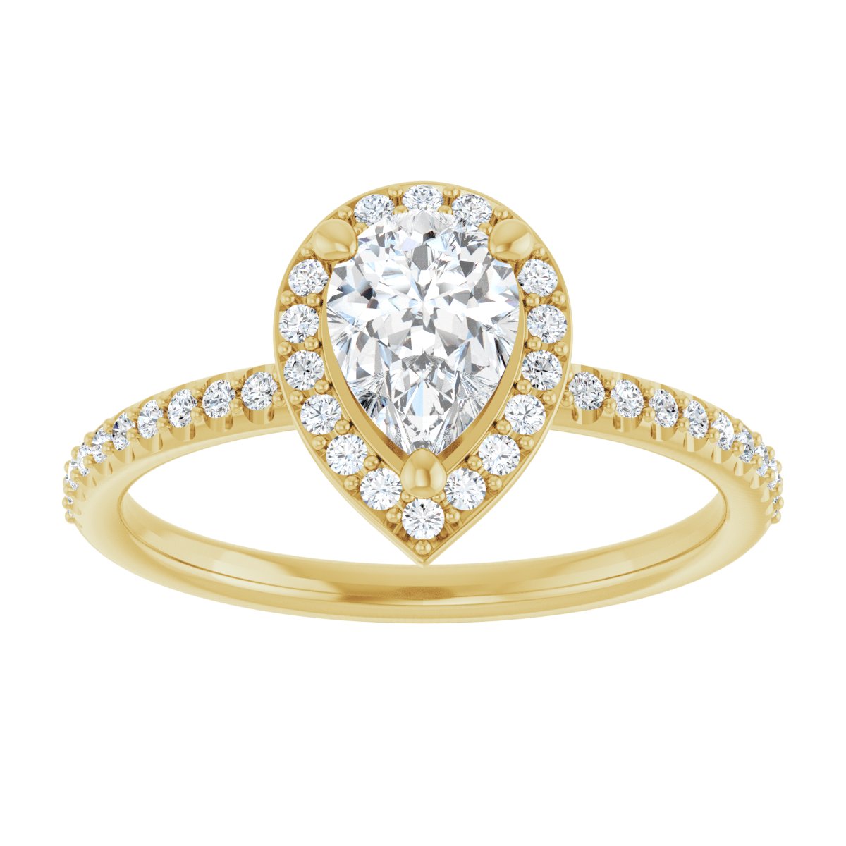 Pear Halo-Style Engagement Ring Semi-Mount - gallery - Series 123314