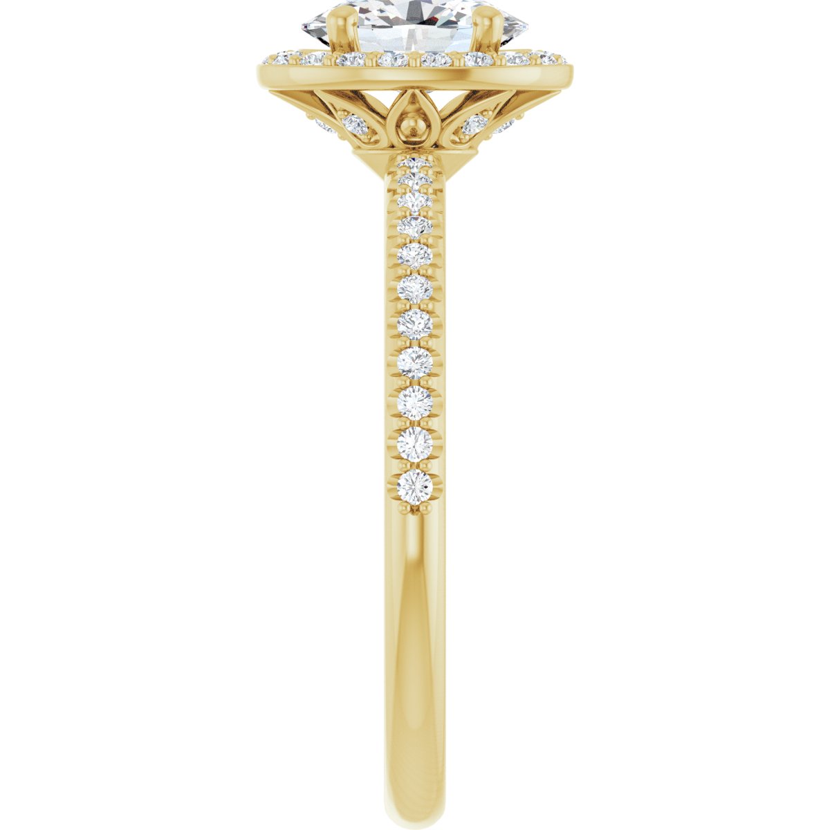 Oval Halo-Style Engagement Ring Semi-Mount - gallery - Series 123314