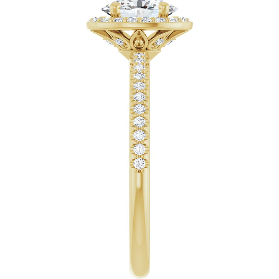 Oval Halo-Style Engagement Ring Semi-Mount - gallery - Series 123314