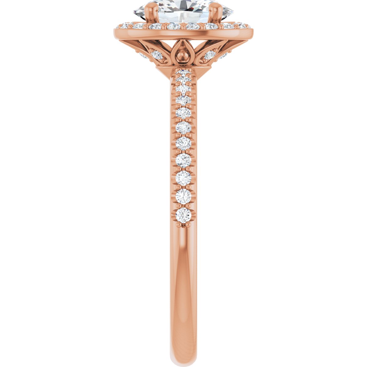 Oval Halo-Style Engagement Ring Semi-Mount - gallery - Series 123314