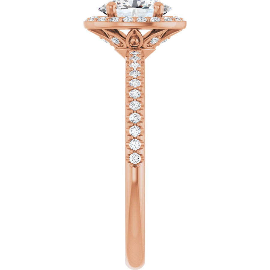 Oval Halo-Style Engagement Ring Semi-Mount - gallery - Series 123314