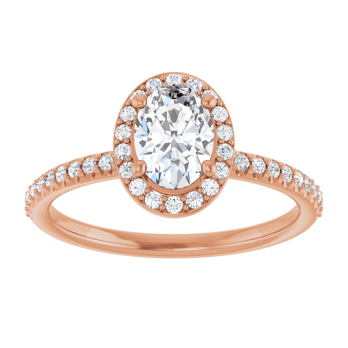 Oval Halo-Style Engagement Ring Semi-Mount - gallery - Series 123314