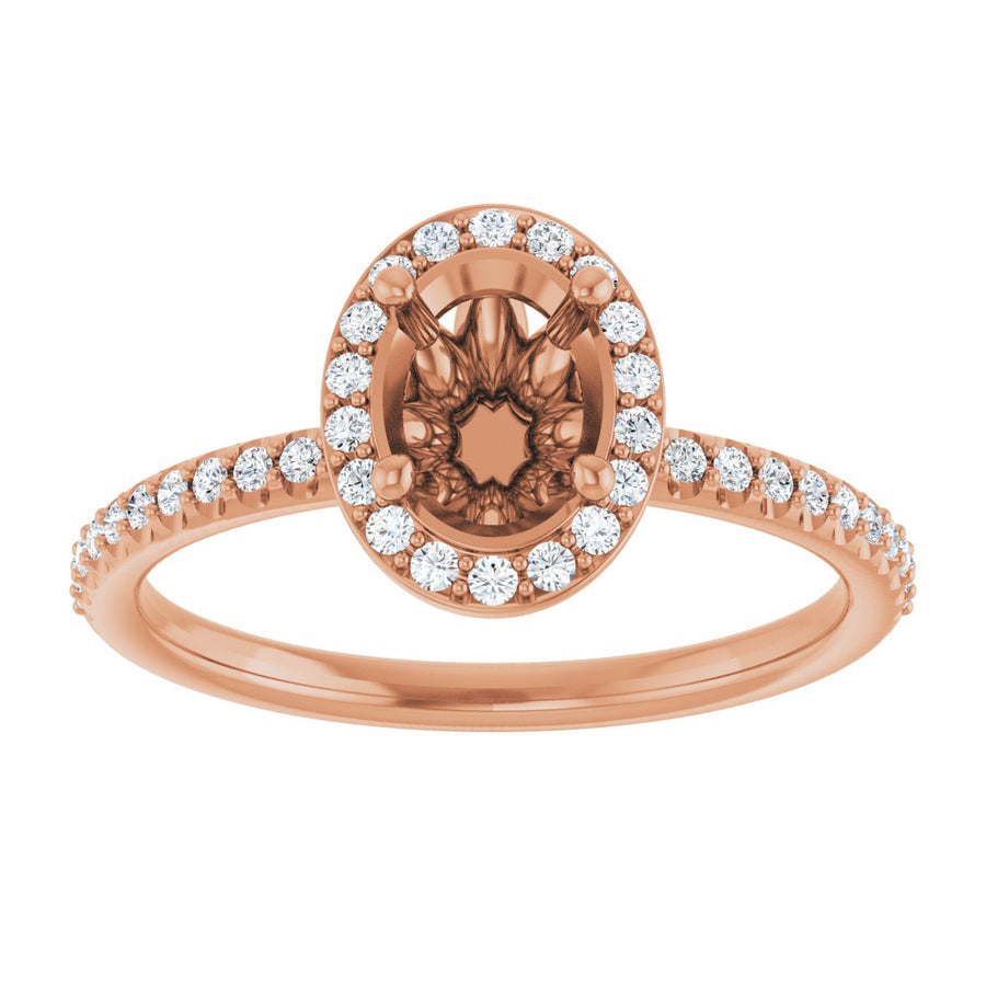 Oval Halo-Style Engagement Ring Semi-Mount - gallery - Series 123314