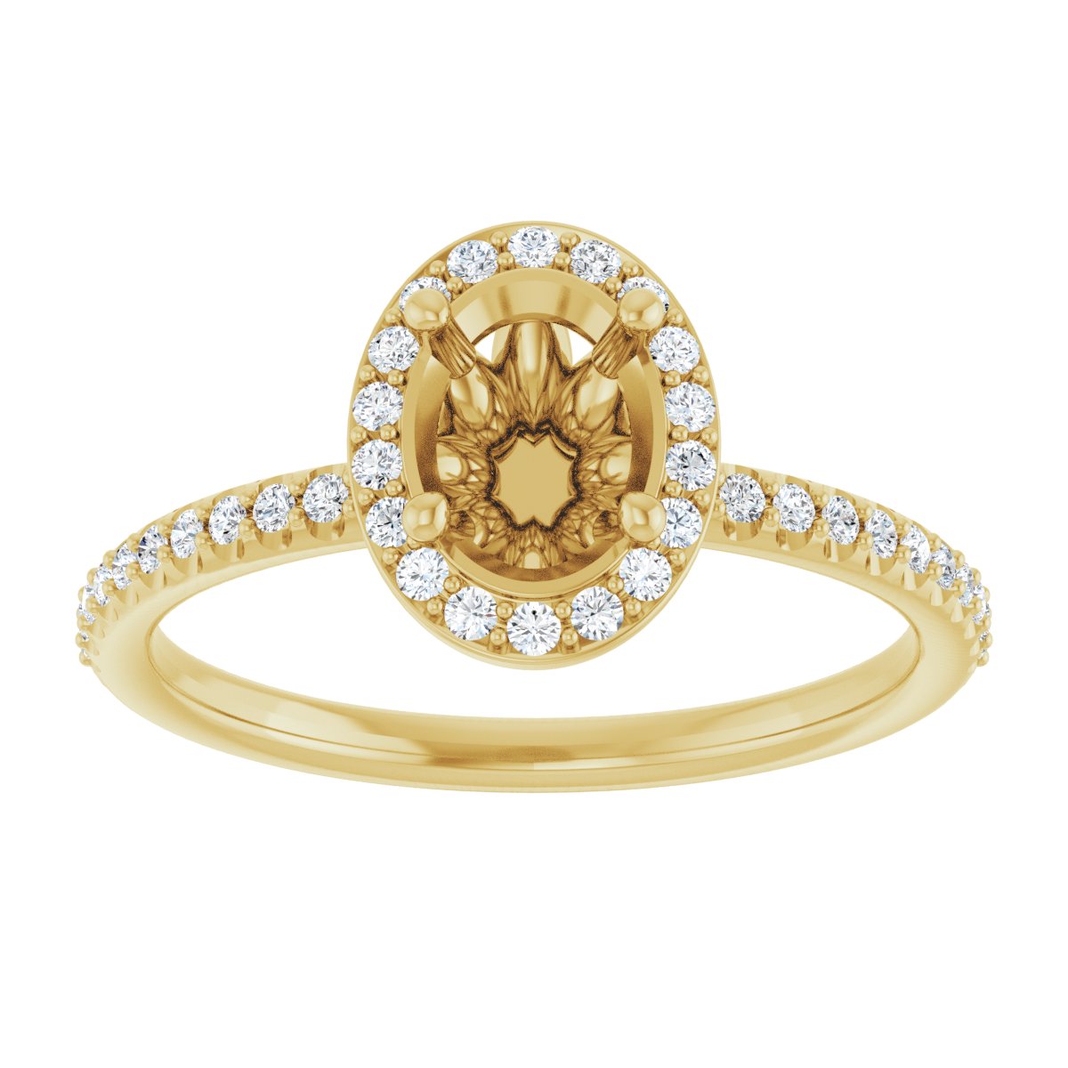Oval Halo-Style Engagement Ring Semi-Mount - gallery - Series 123314