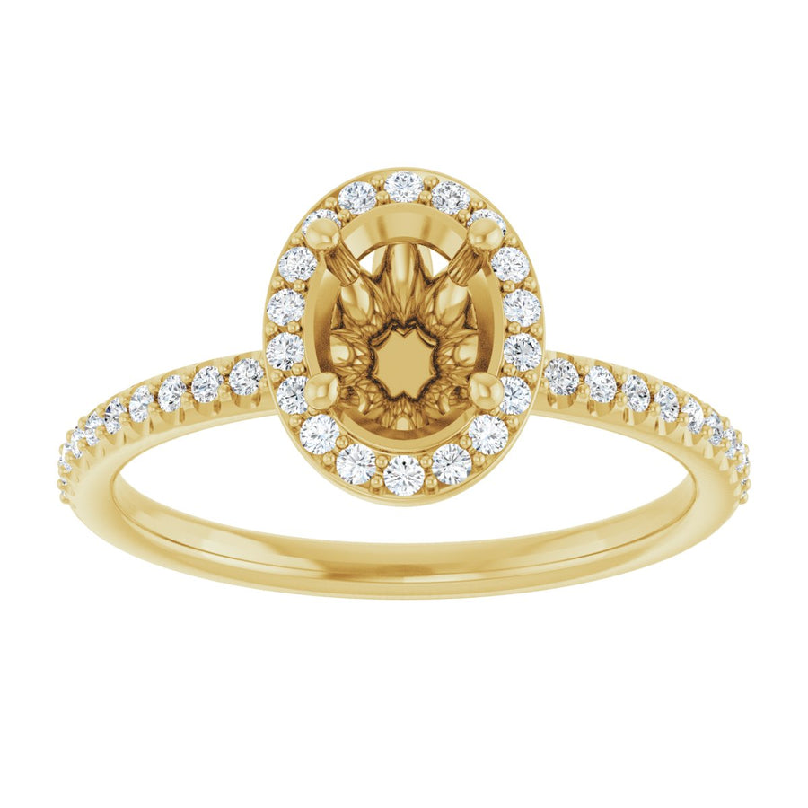 Oval Halo-Style Engagement Ring Semi-Mount - gallery - Series 123314