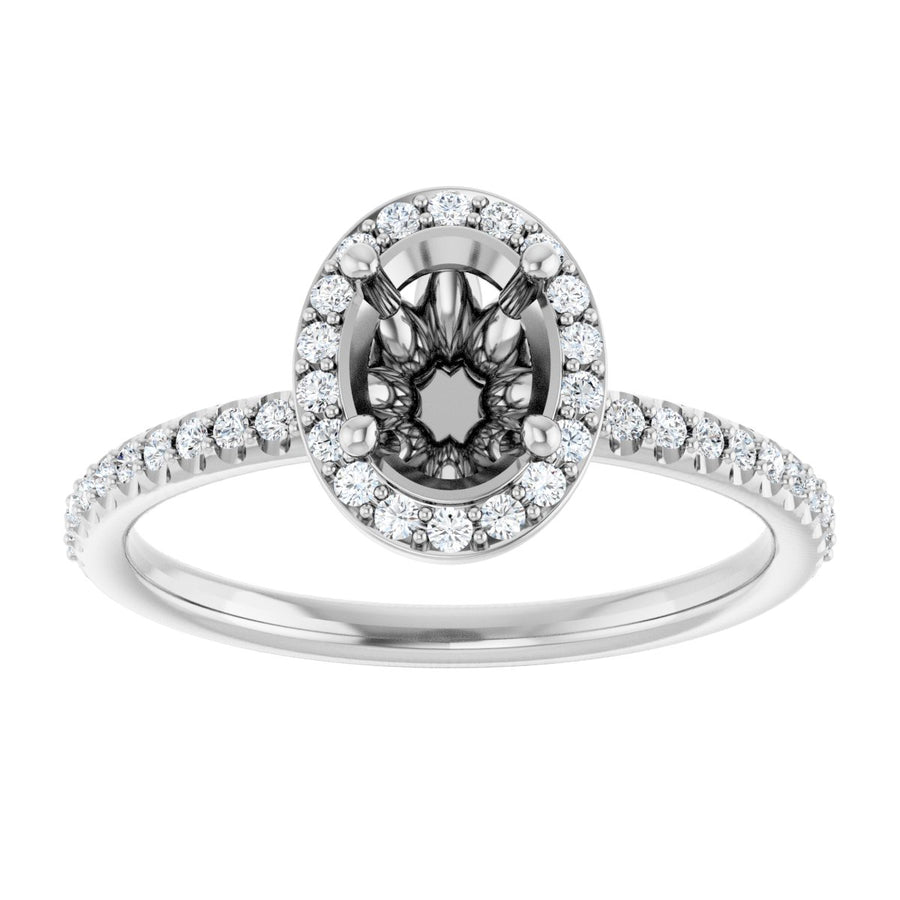 Oval Halo-Style Engagement Ring Semi-Mount - gallery - Series 123314