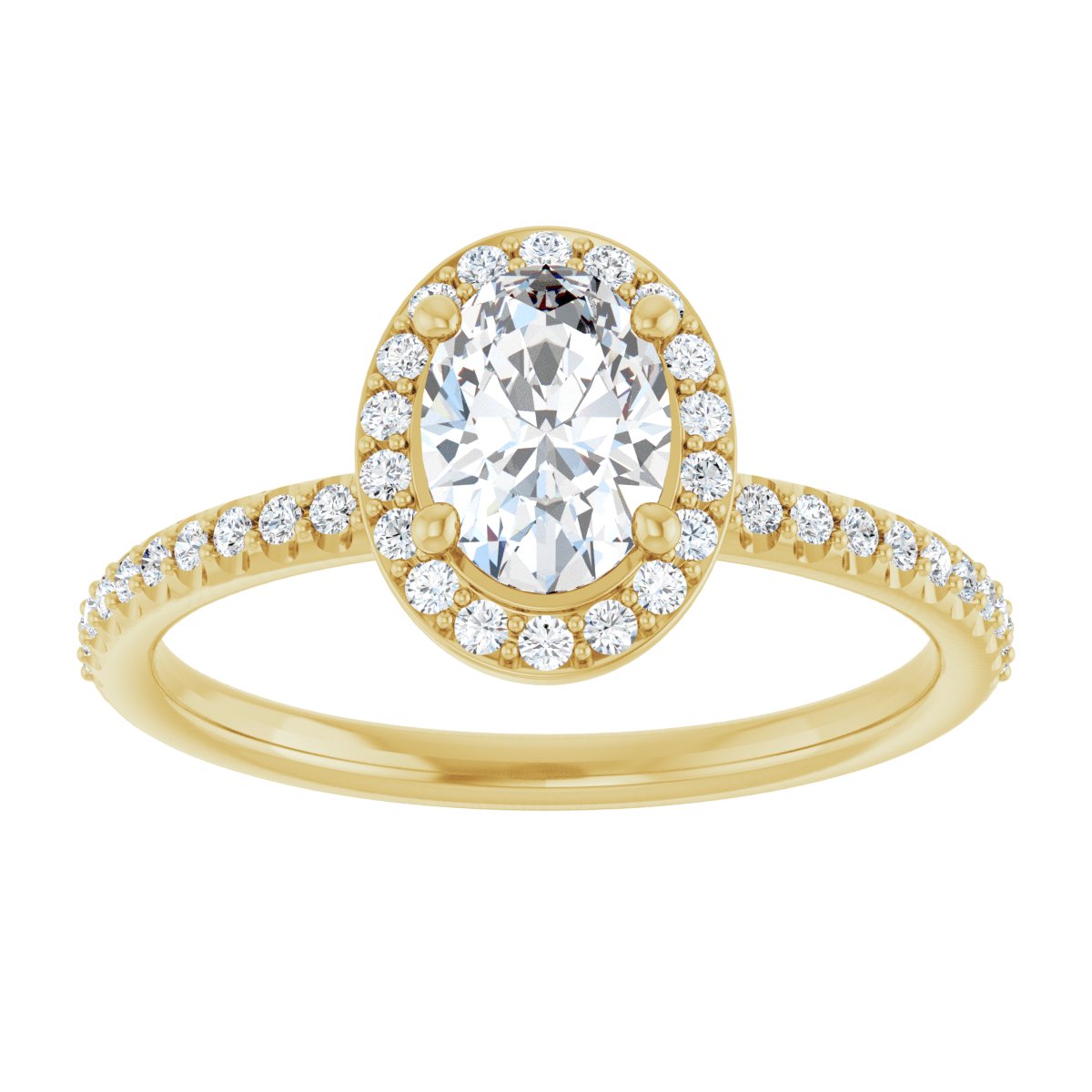 Oval Halo-Style Engagement Ring Semi-Mount - gallery - Series 123314