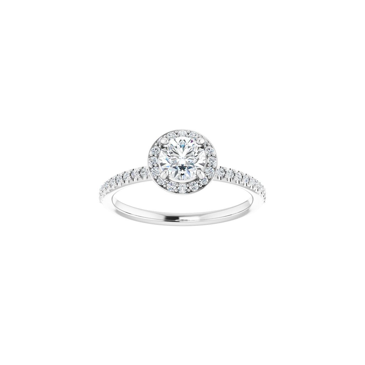 Round Halo-Style Engagement Ring Semi-Mount - gallery - Series 123314