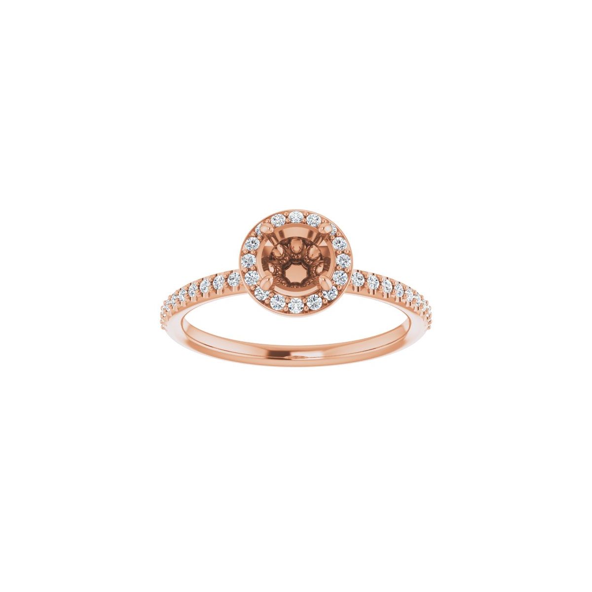 Round Halo-Style Engagement Ring Semi-Mount - gallery - Series 123314