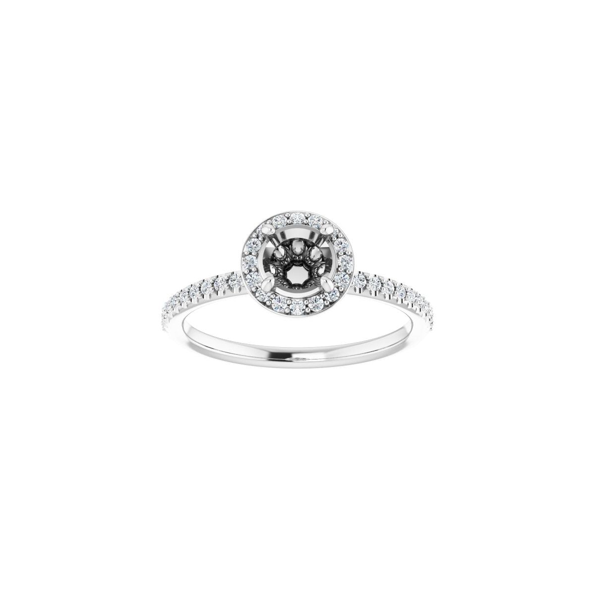 Round Halo-Style Engagement Ring Semi-Mount - gallery - Series 123314