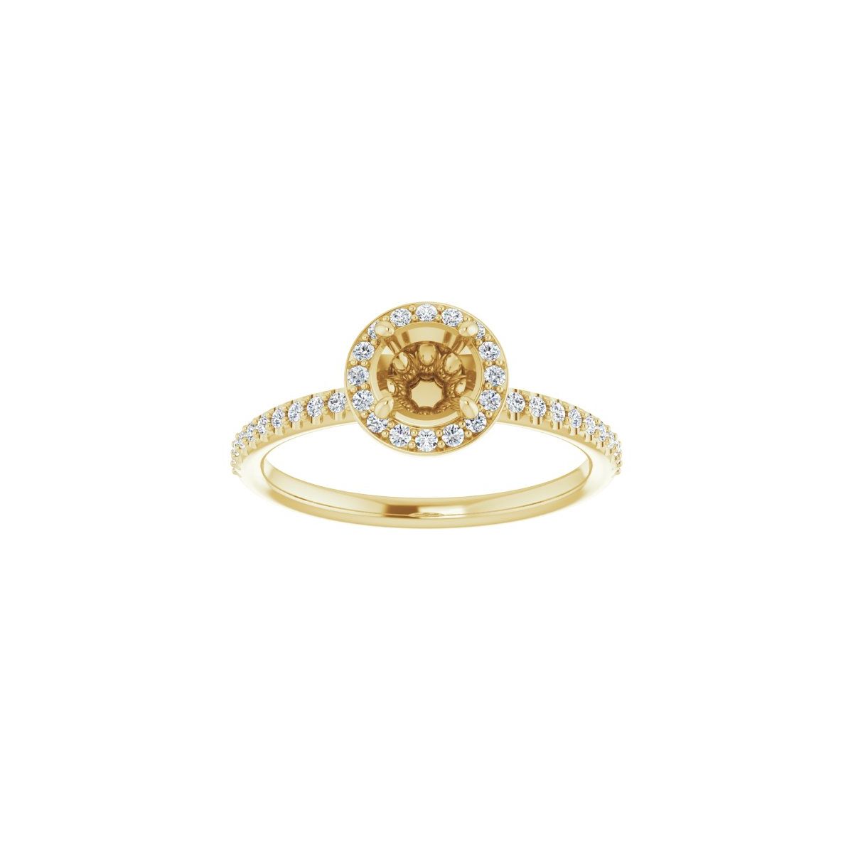 Round Halo-Style Engagement Ring Semi-Mount - gallery - Series 123314