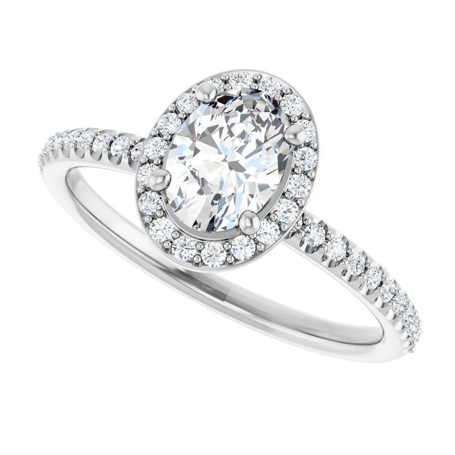 Oval Halo-Style Engagement Ring Semi-Mount - gallery - Series 123314