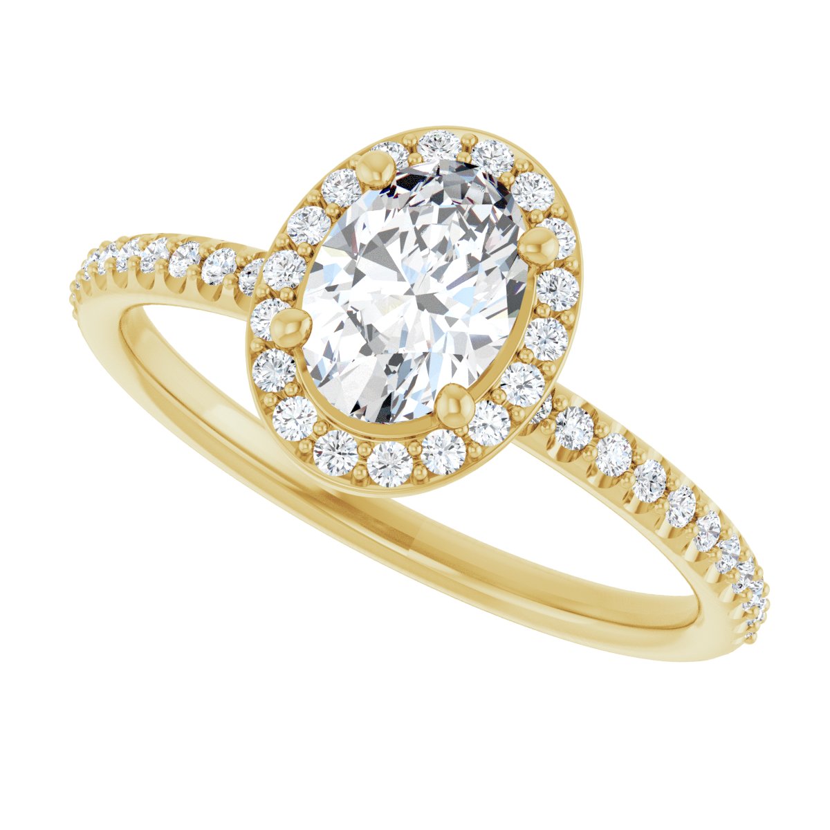 Oval Halo-Style Engagement Ring Semi-Mount - gallery - Series 123314