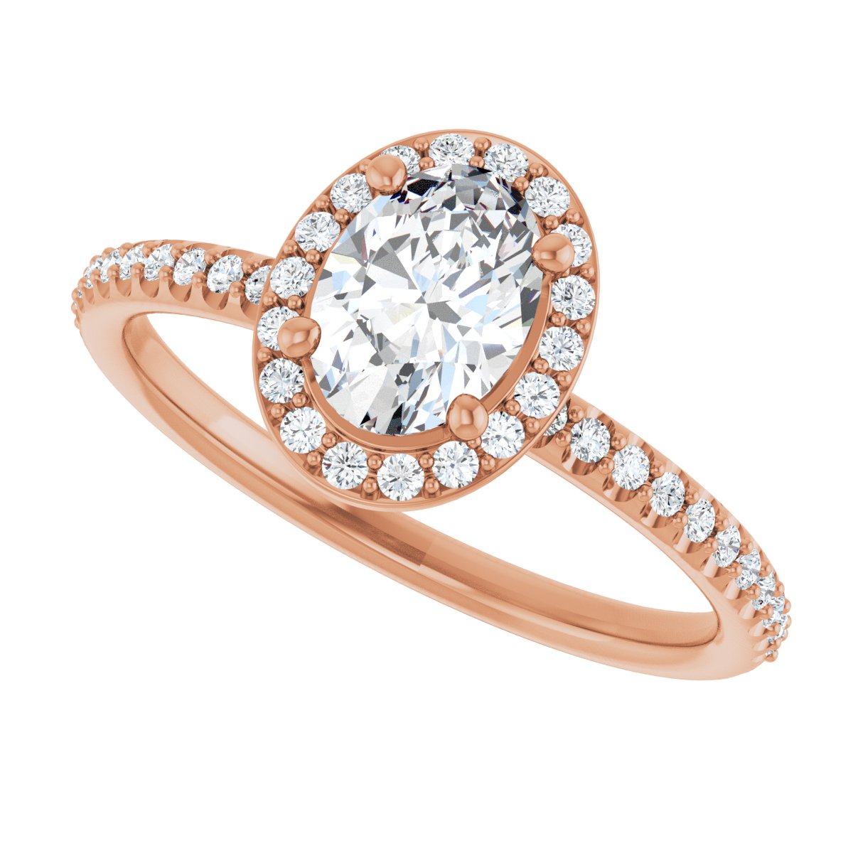 Oval Halo-Style Engagement Ring Semi-Mount - gallery - Series 123314