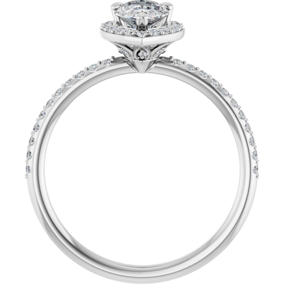 Pear Halo-Style Engagement Ring Semi-Mount - gallery - Series 123314