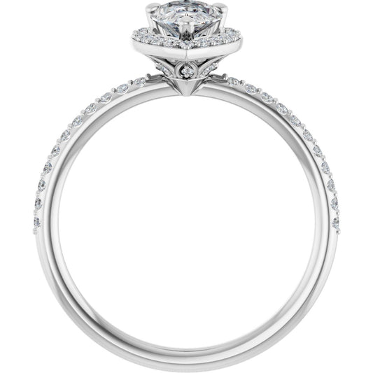 Pear Halo-Style Engagement Ring Semi-Mount - gallery - Series 123314