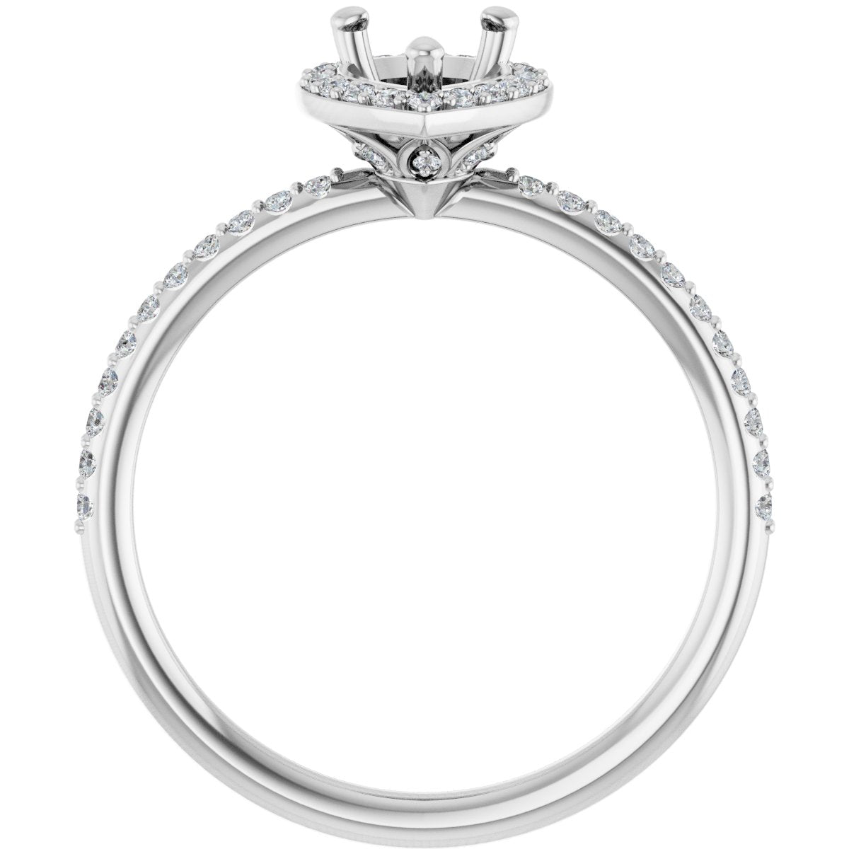 Pear Halo-Style Engagement Ring Semi-Mount - gallery - Series 123314