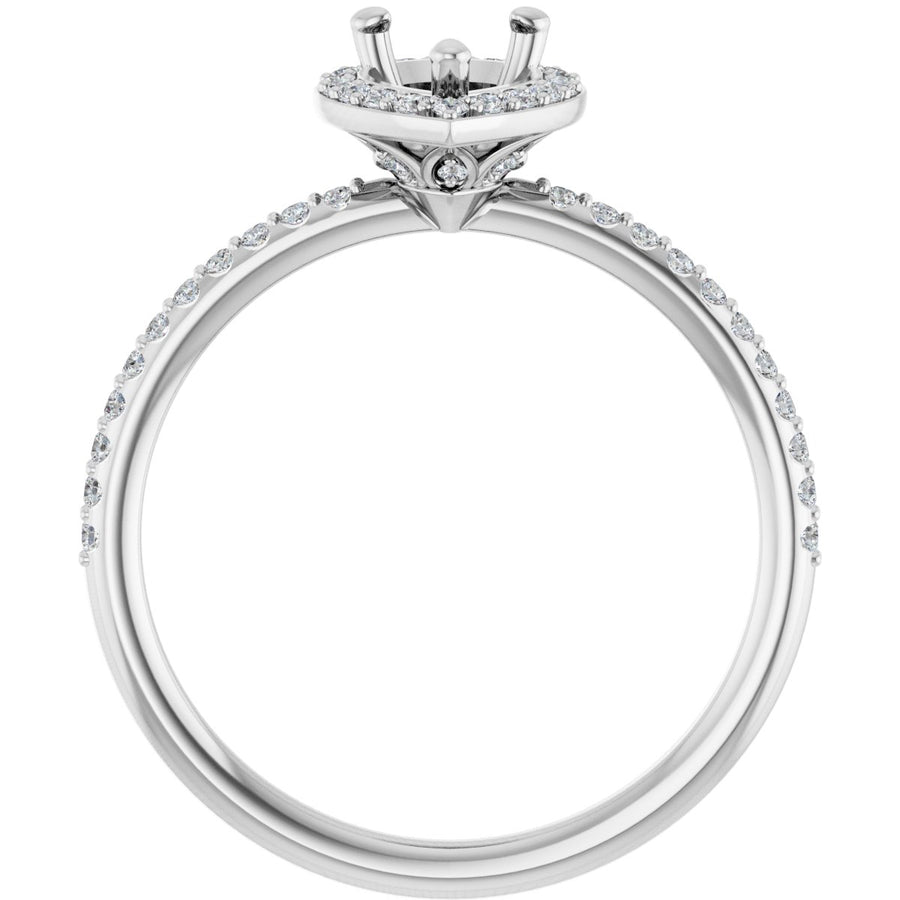 Pear Halo-Style Engagement Ring Semi-Mount - gallery - Series 123314