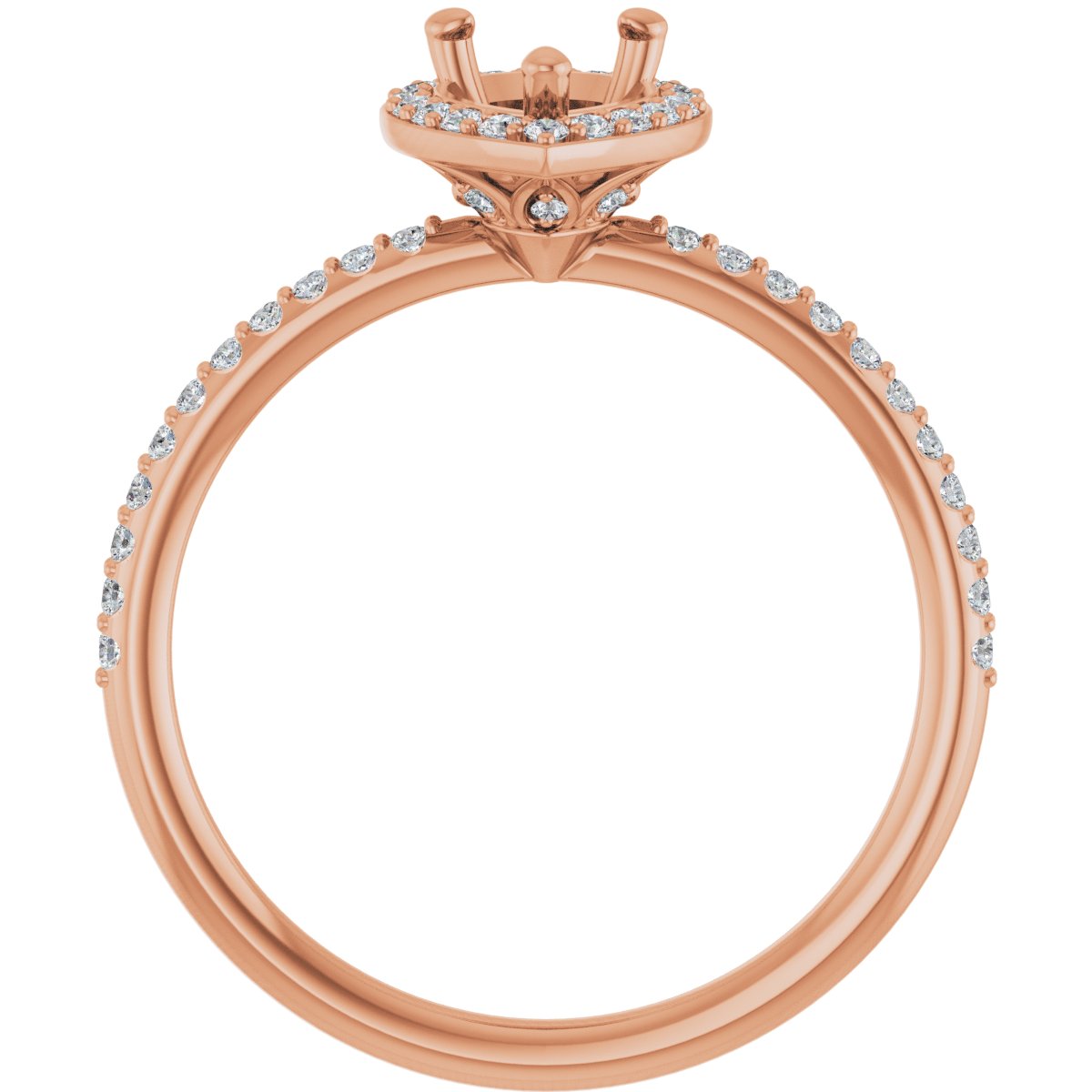 Pear Halo-Style Engagement Ring Semi-Mount - gallery - Series 123314