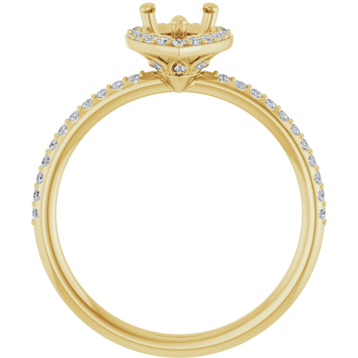 Pear Halo-Style Engagement Ring Semi-Mount - gallery - Series 123314