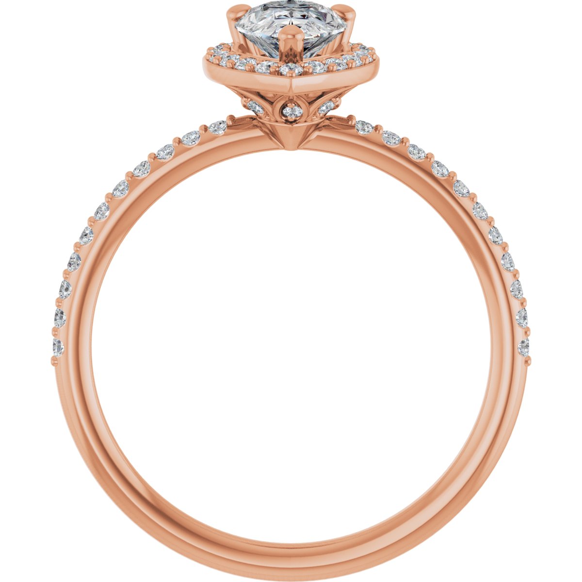 Pear Halo-Style Engagement Ring Semi-Mount - gallery - Series 123314
