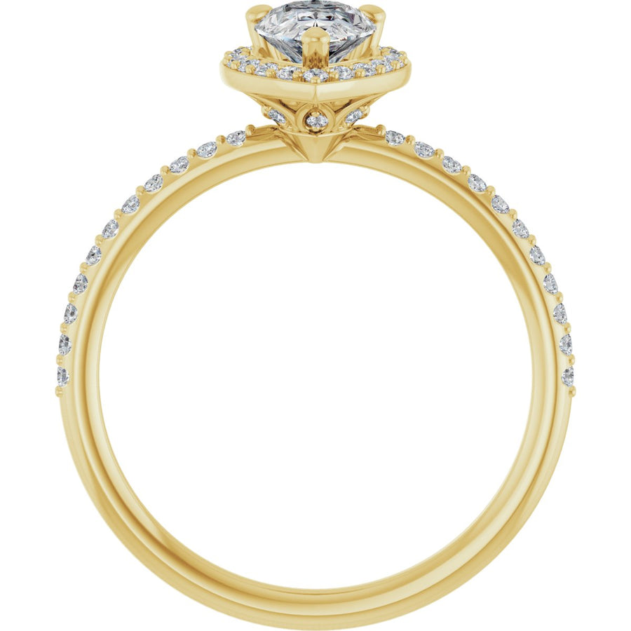 Pear Halo-Style Engagement Ring Semi-Mount - gallery - Series 123314