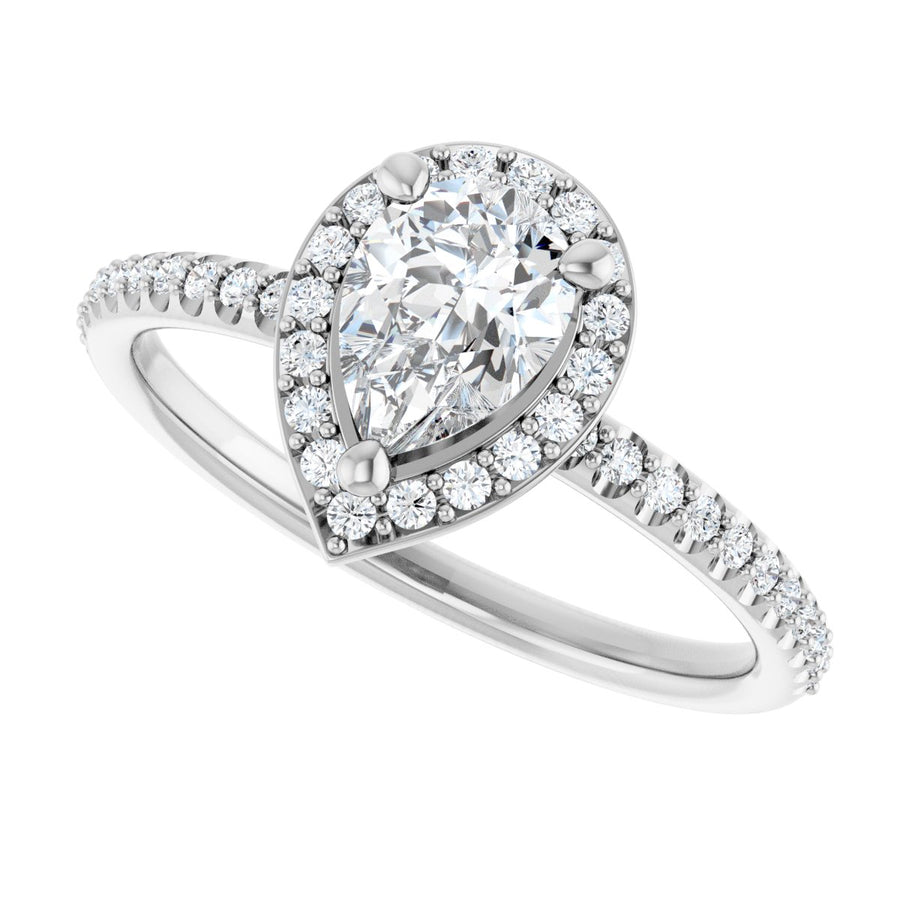 Pear Halo-Style Engagement Ring Semi-Mount - gallery - Series 123314