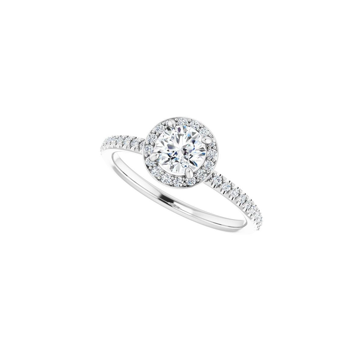 Round Halo-Style Engagement Ring Semi-Mount - gallery - Series 123314