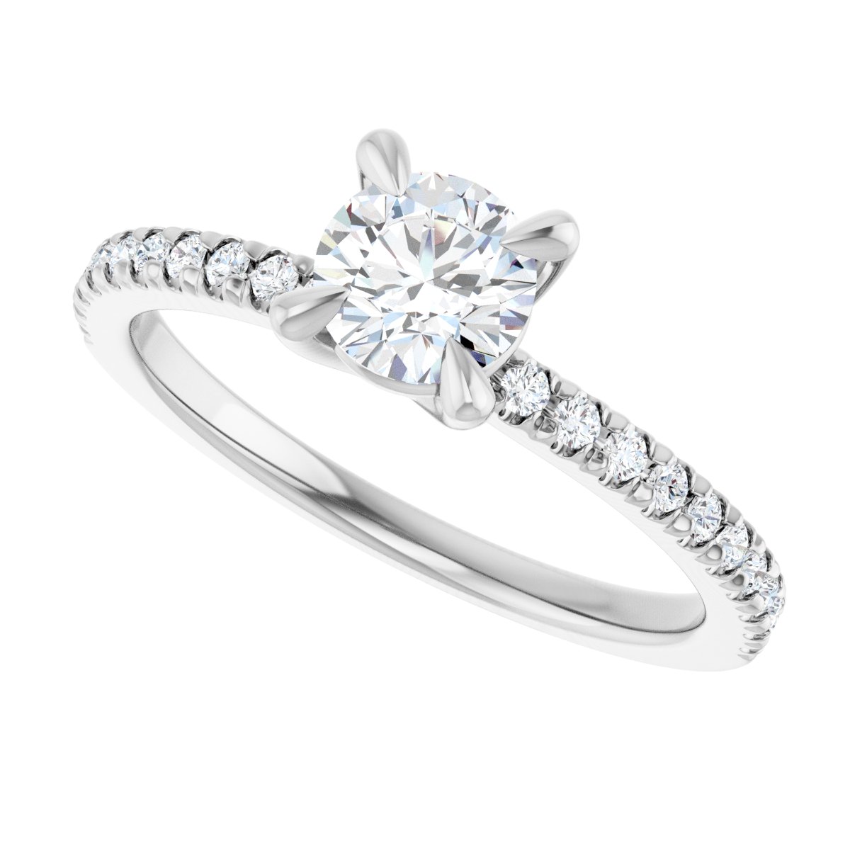 Round Engagement Ring (5.2 Mm) Mounting - gallery - Series 127283