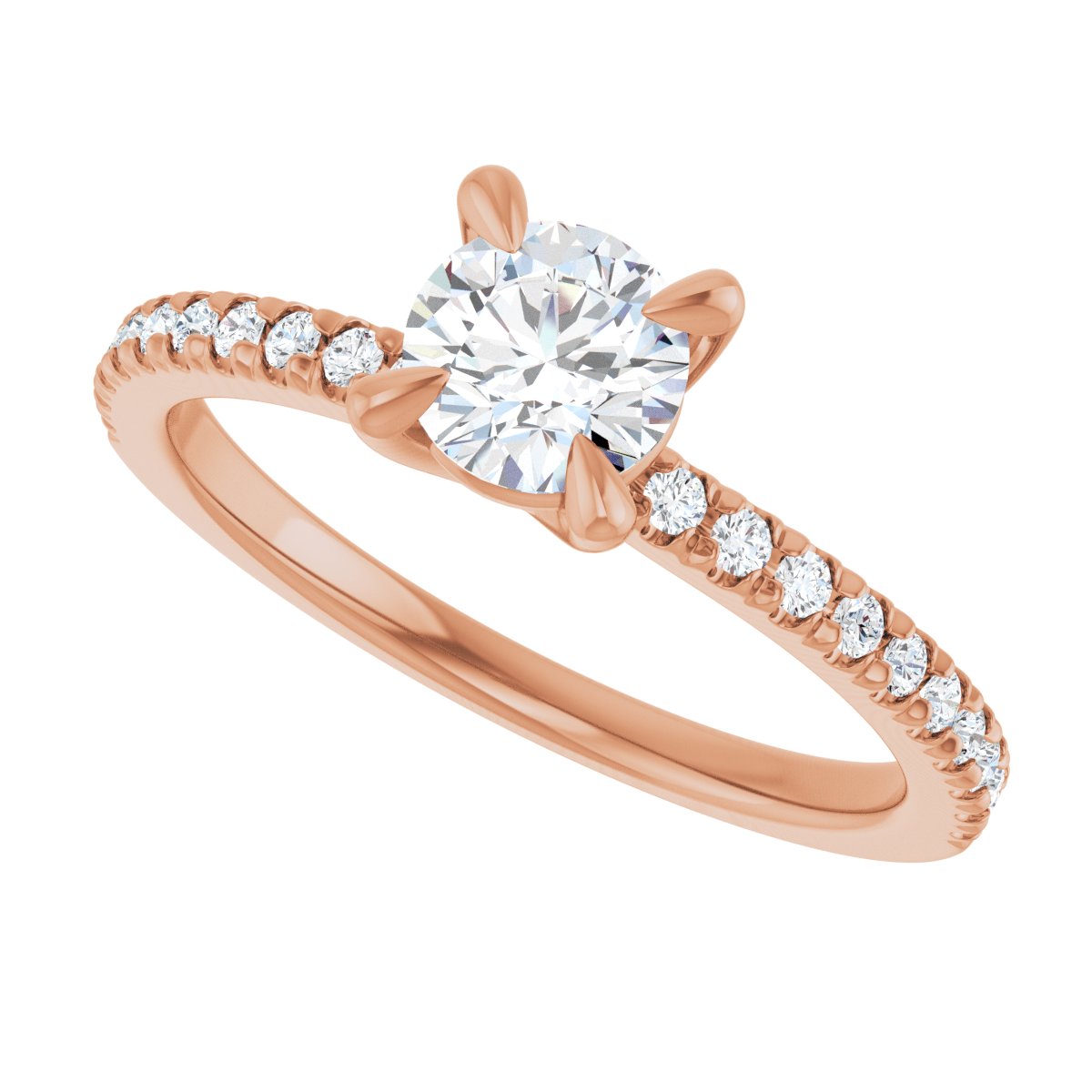 Round Engagement Ring (5.2 Mm) Mounting - gallery - Series 127283