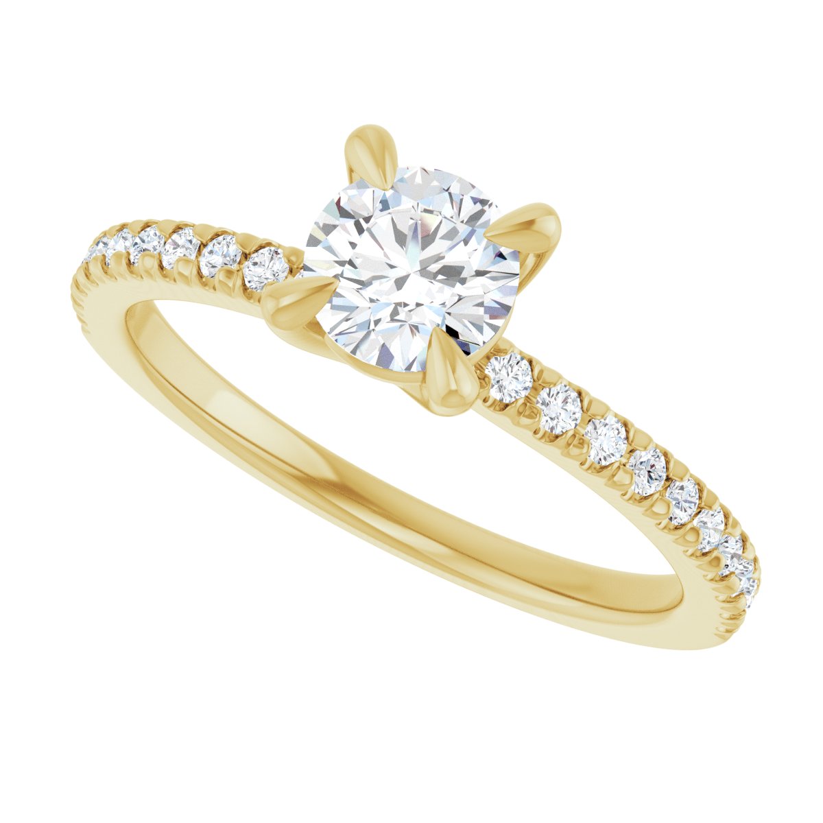 Semi-Set 1/6 CTW Round Engagement Ring (5.2 Mm) - gallery - Series 127283