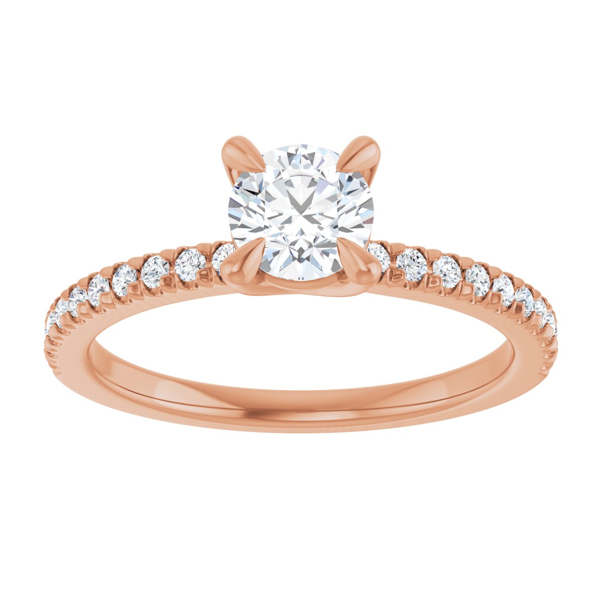 Semi-Set 1/6 CTW Round Engagement Ring (5.2 Mm) - gallery - Series 127283