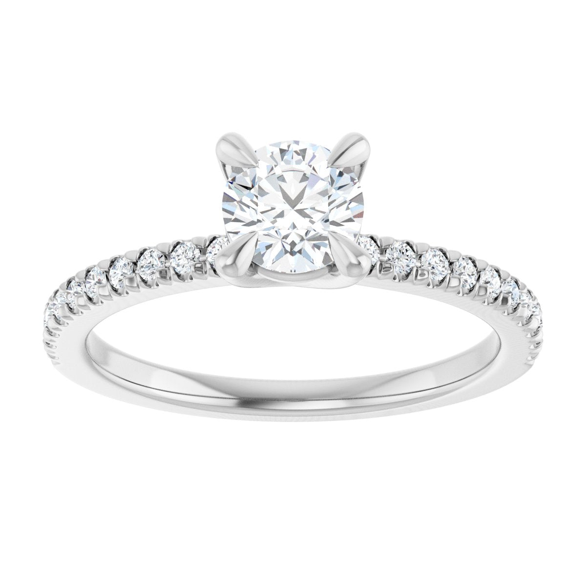 Semi-Set 1/6 CTW Round Engagement Ring (5.2 Mm) - gallery - Series 127283