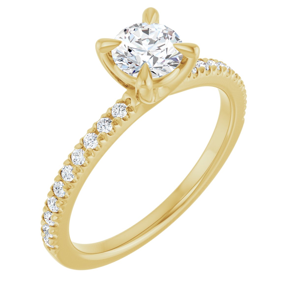 Semi-Set 1/6 CTW Round Engagement Ring (5.2 Mm) - gallery - Series 127283