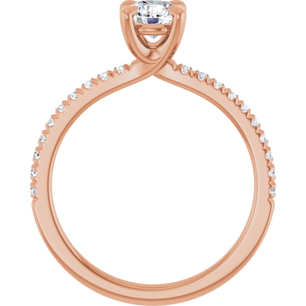 Semi-Set 1/6 CTW Round Engagement Ring (5.2 Mm) - gallery - Series 127283