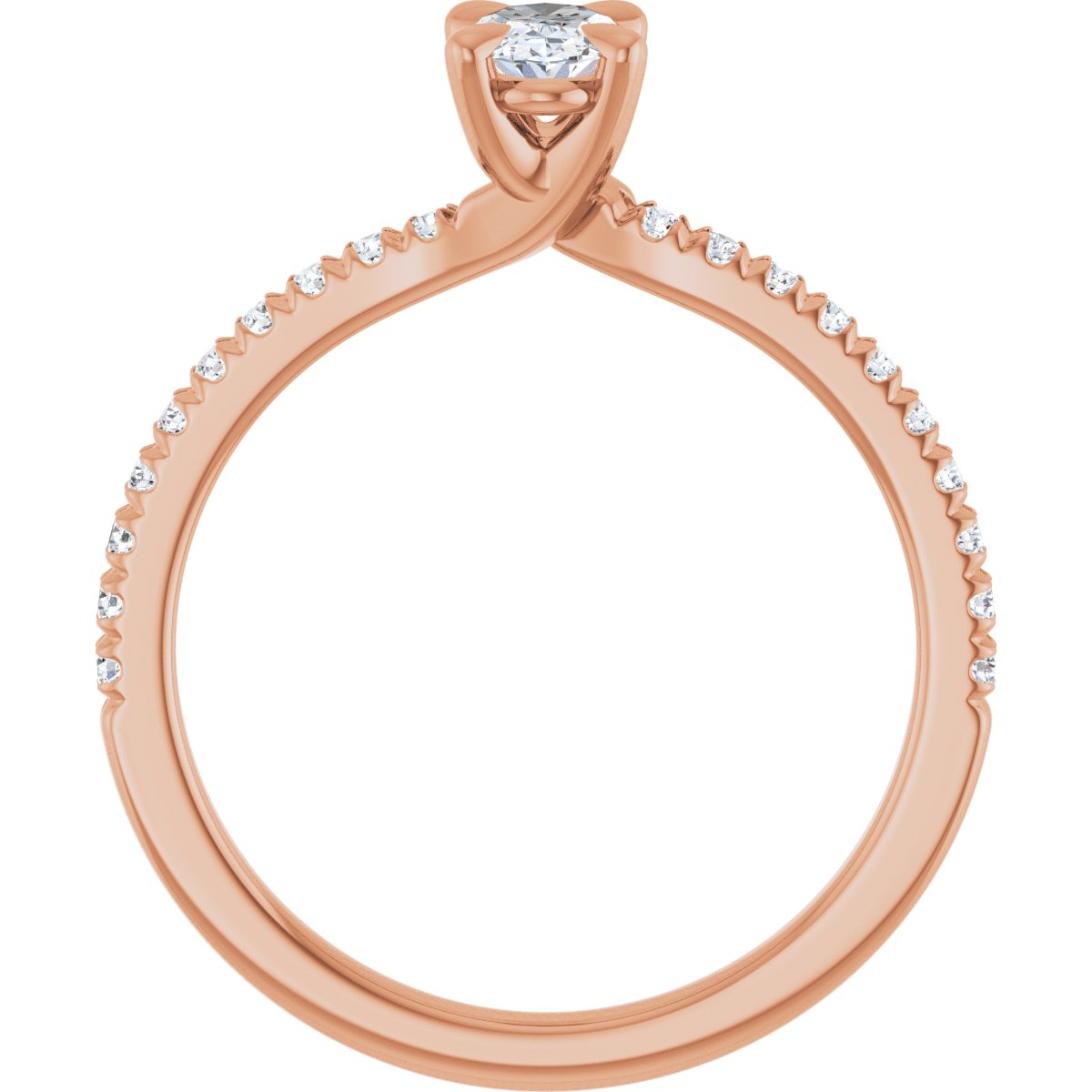 Oval Engagement Ring (6 X 4 Mm) Mounting - gallery - Series 127283