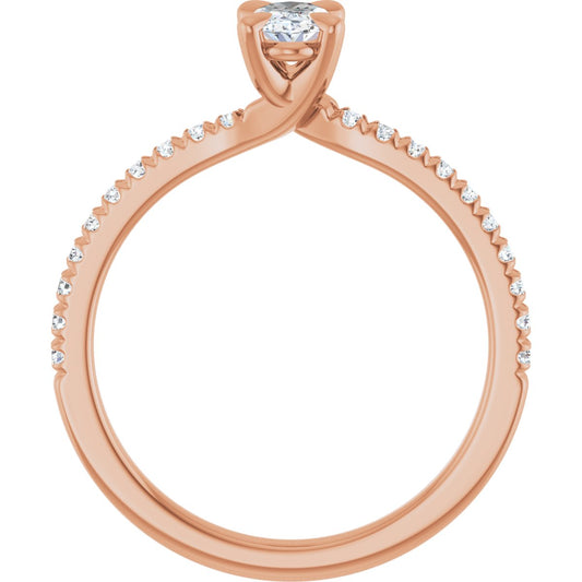 Oval Engagement Ring (6 X 4 Mm) Mounting - gallery - Series 127283