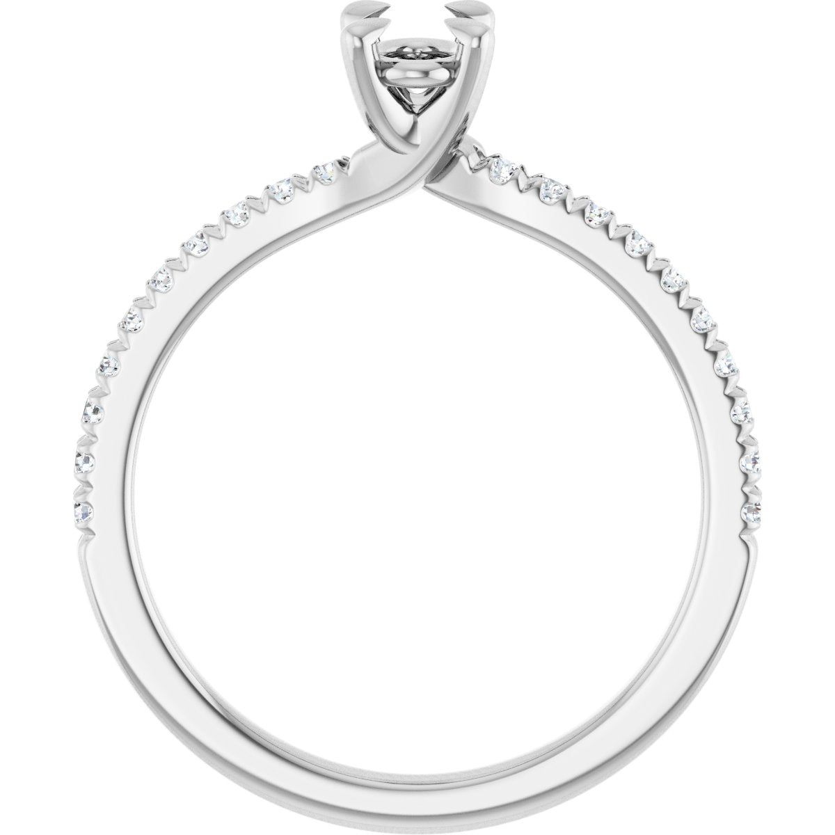 Semi-Set 1/6 CTW Oval Engagement Ring (6 X 4 Mm) - gallery - Series 127283