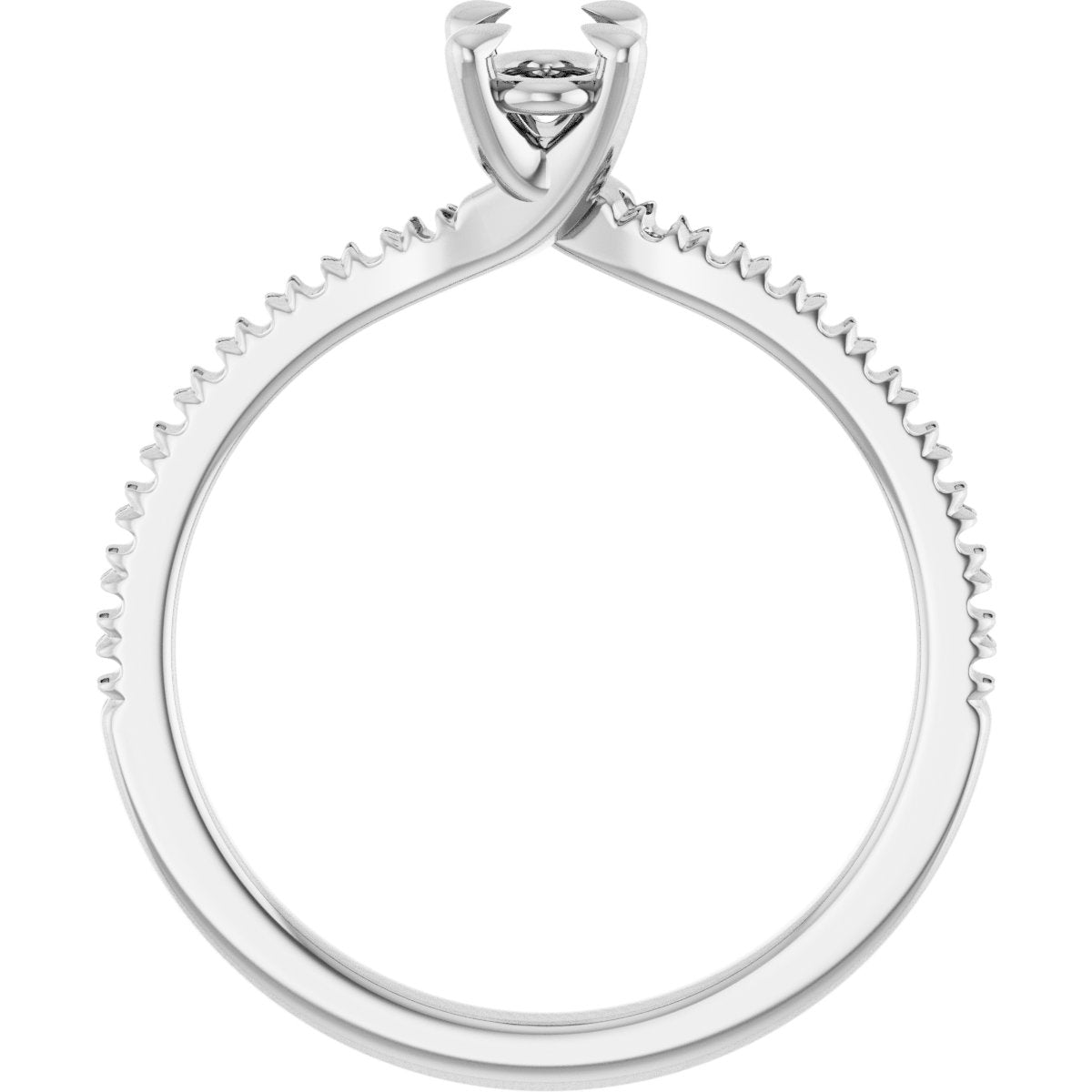 Oval Engagement Ring (6 X 4 Mm) Mounting - gallery - Series 127283