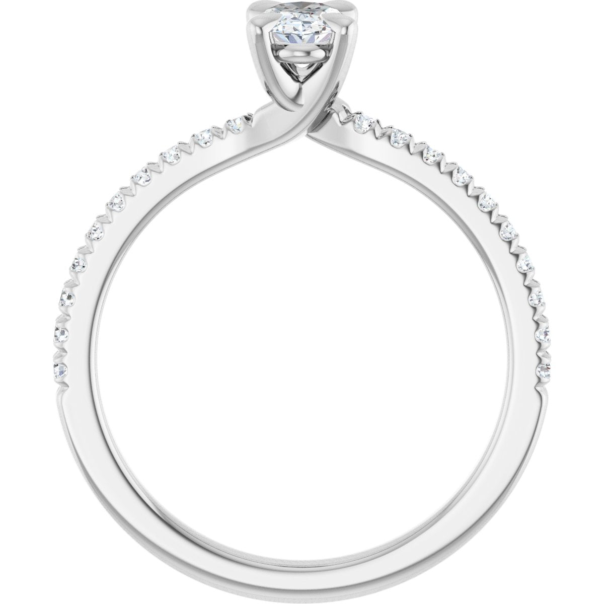 Oval Engagement Ring (6 X 4 Mm) Mounting - gallery - Series 127283