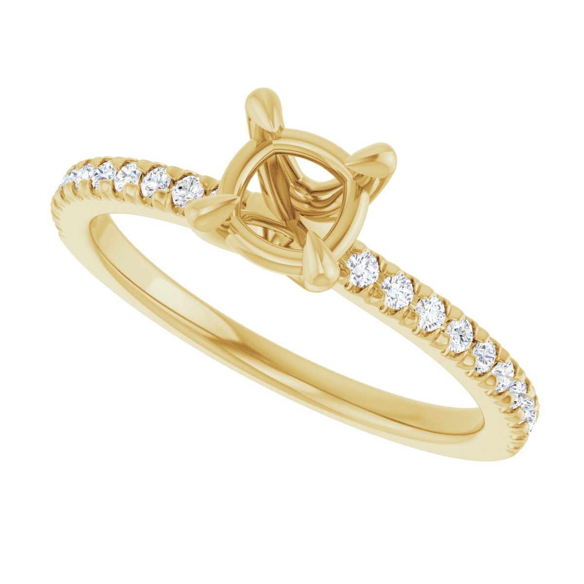 Semi-Set 1/6 CTW Cushion Engagement Ring (5 X 5 Mm) - gallery - Series 127283