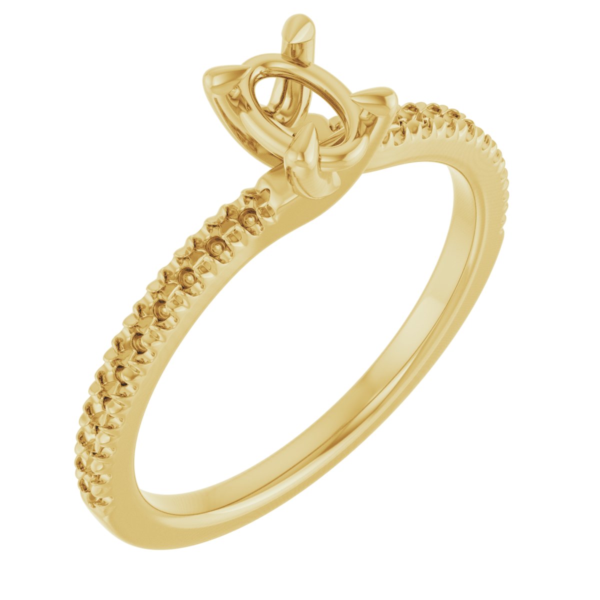 Oval Engagement Ring (6 X 4 Mm) Mounting - gallery - Series 127283
