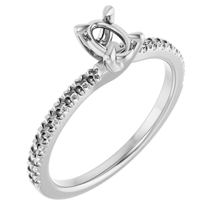 Oval Engagement Ring (6 X 4 Mm) Mounting - gallery - Series 127283