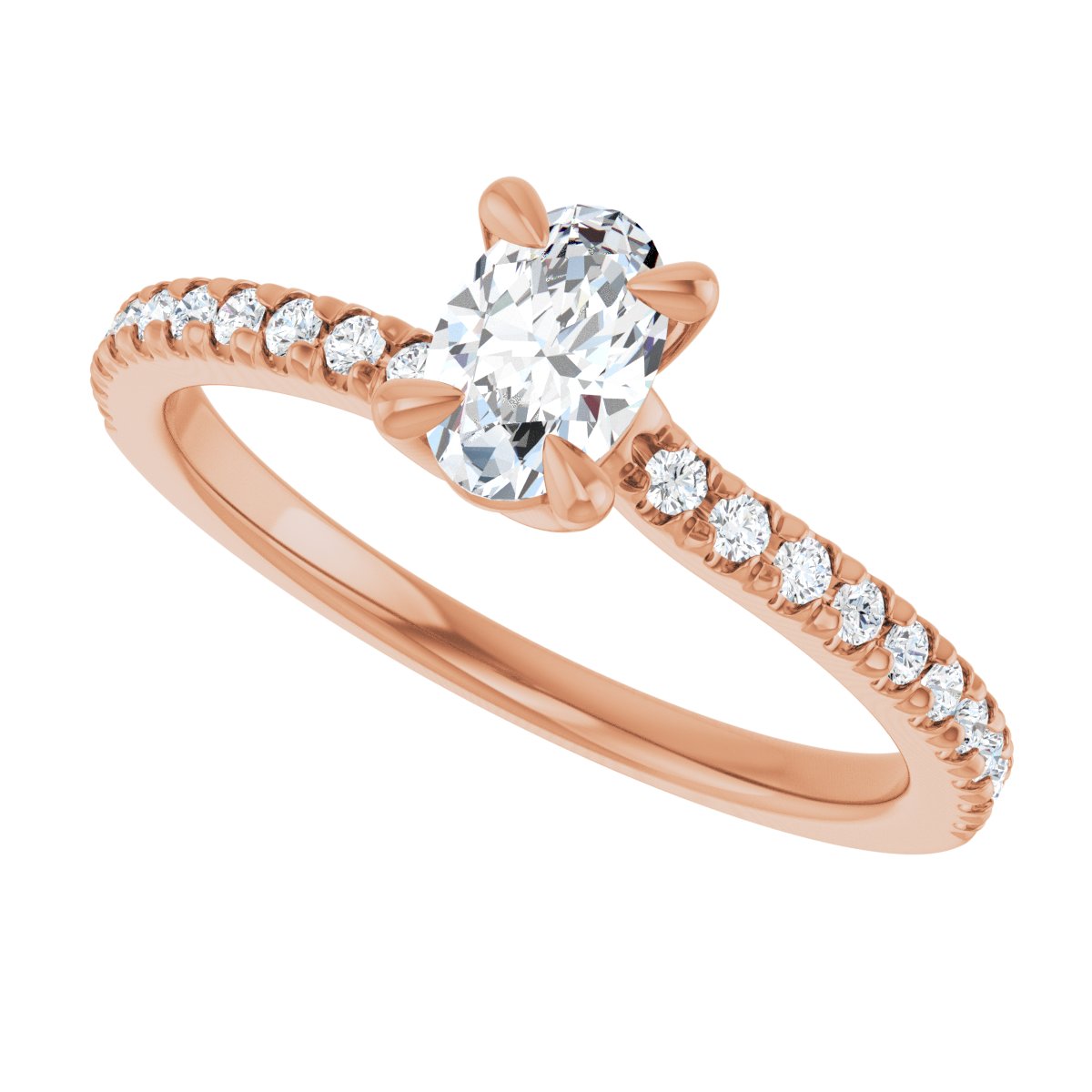 Oval Engagement Ring (6 X 4 Mm) Mounting - gallery - Series 127283