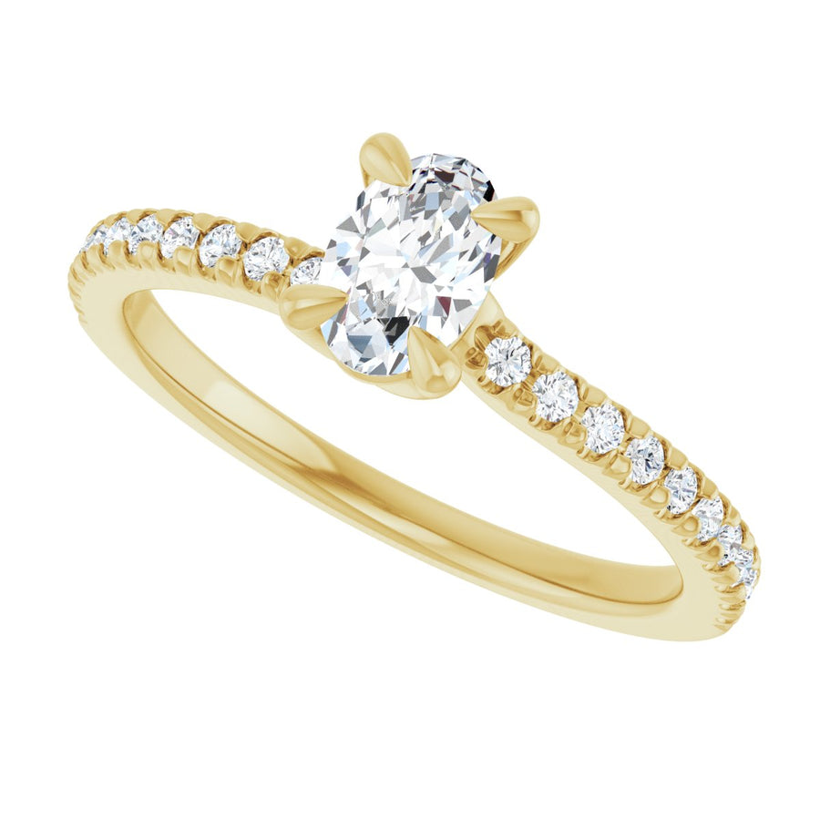 Oval Engagement Ring (6 X 4 Mm) Mounting - gallery - Series 127283
