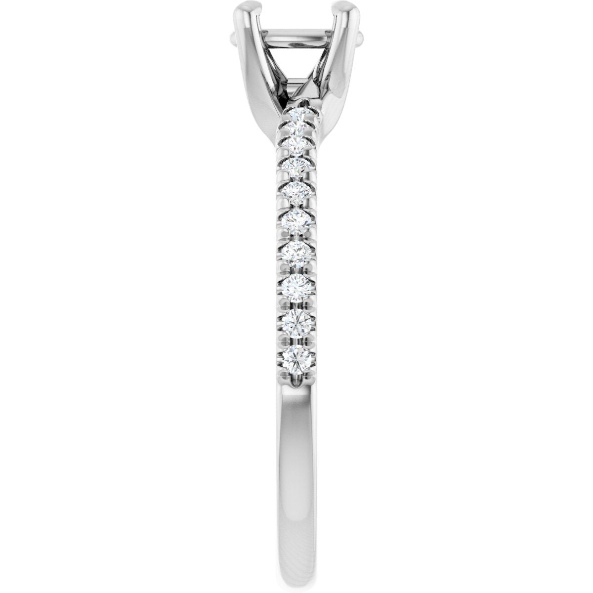 Semi-Set 1/6 CTW Oval Engagement Ring (6 X 4 Mm) - gallery - Series 127283
