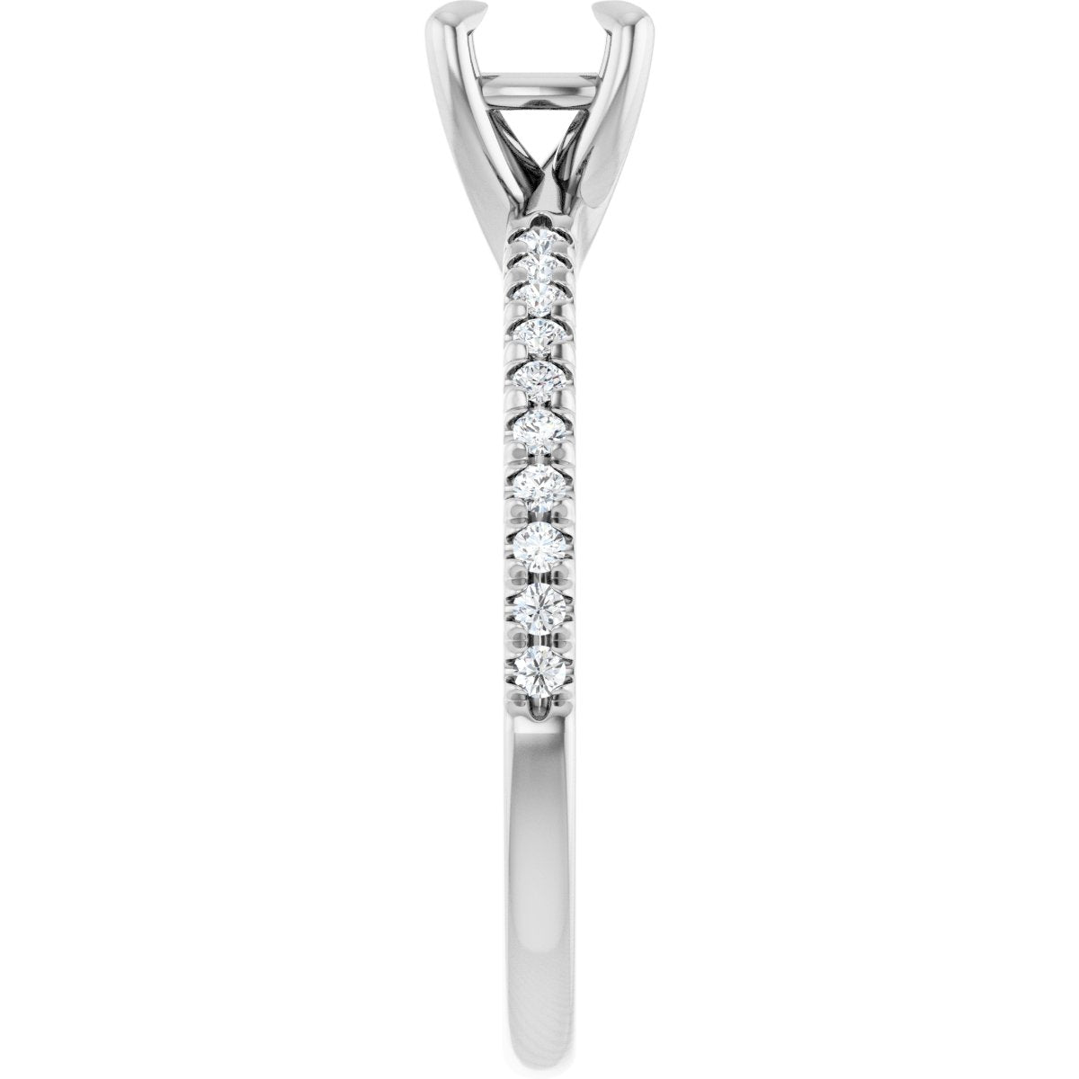 Semi-Set 1/6 CTW Cushion Engagement Ring (5 X 5 Mm) - gallery - Series 127283