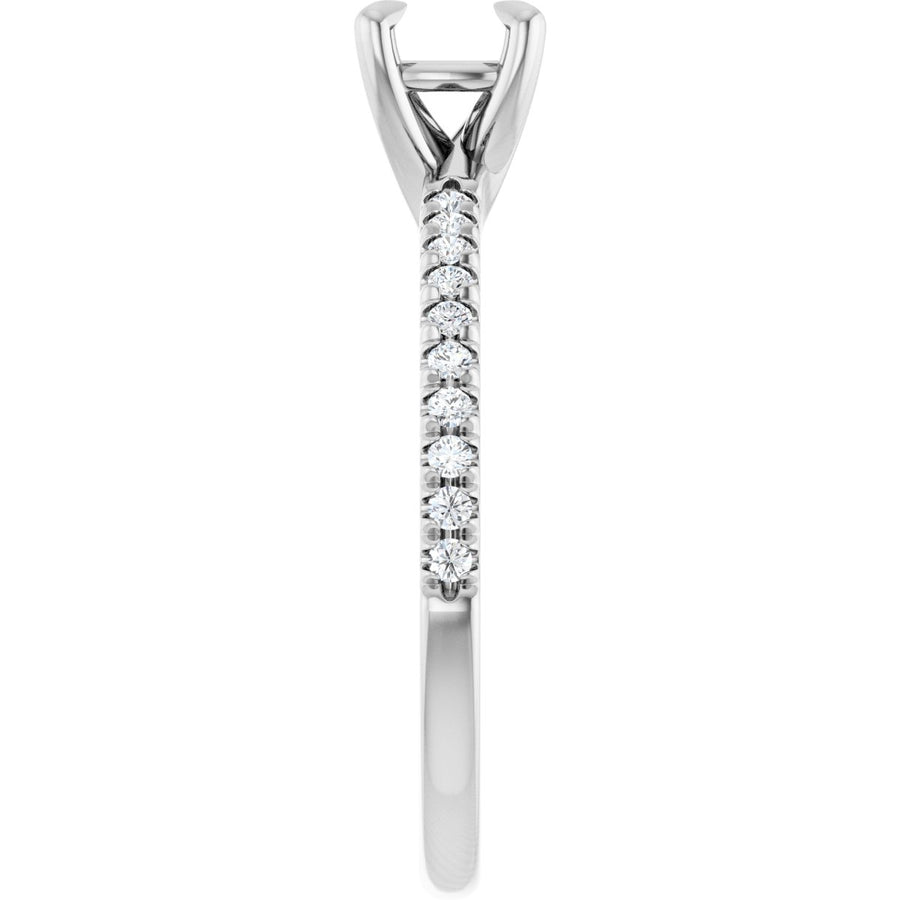 Semi-Set 1/6 CTW Cushion Engagement Ring (5 X 5 Mm) - gallery - Series 127283