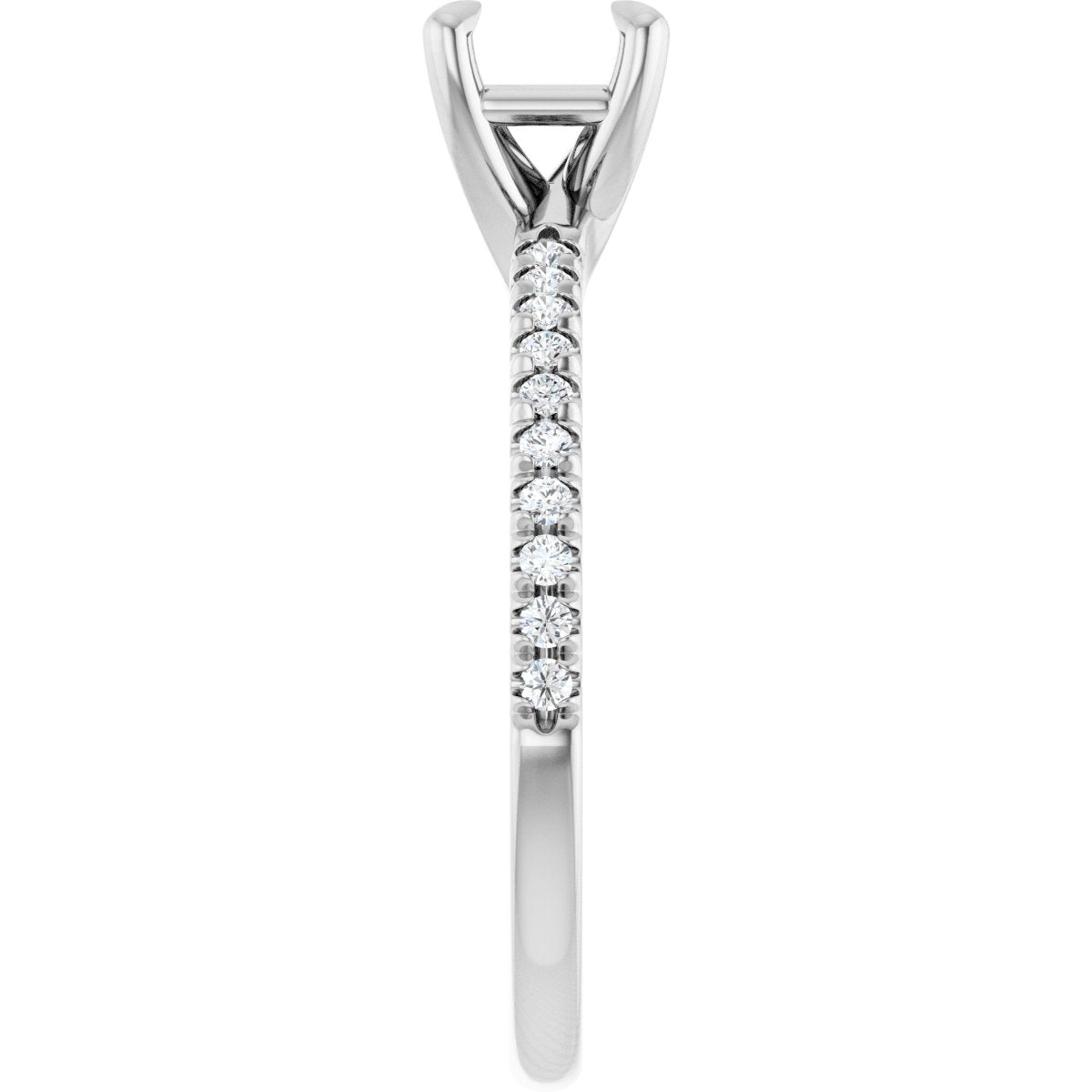 Semi-Set 1/6 CTW Asscher Engagement Ring (5 X 5 Mm) - gallery - Series 127283